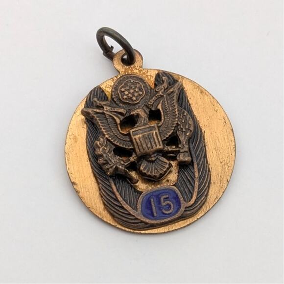 Vintage US Government / Military 15 Year Loyal Service Employee Charm Pendant - Picture 1 of 2
